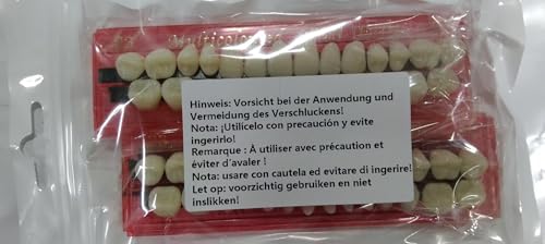 Nuanchu 4 Sets Tooth Repair Kit - 112 Pieces A2 Realistic Fake Teeth