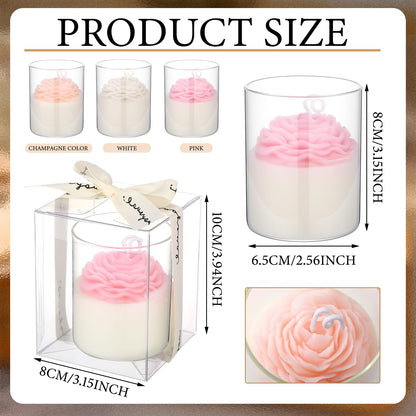 Nuanchu 6 Pack Flower Jar Candles – Lavender Scented Rose Floral Soy Candles for Weddings, Bridesmaids Gifts, and Home Decor