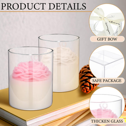 Nuanchu 6 Pack Flower Jar Candles – Lavender Scented Rose Floral Soy Candles for Weddings, Bridesmaids Gifts, and Home Decor