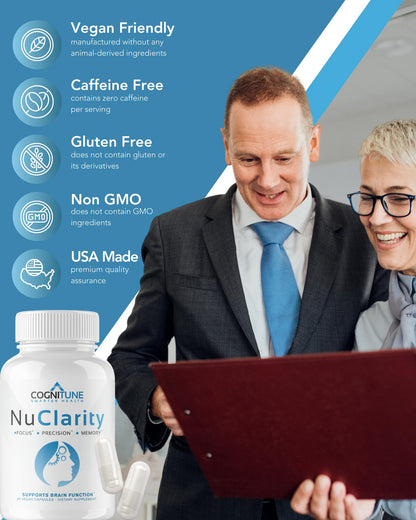 NuClarity - Premium Nootropic Brain Supplement for Focus & Clarity
