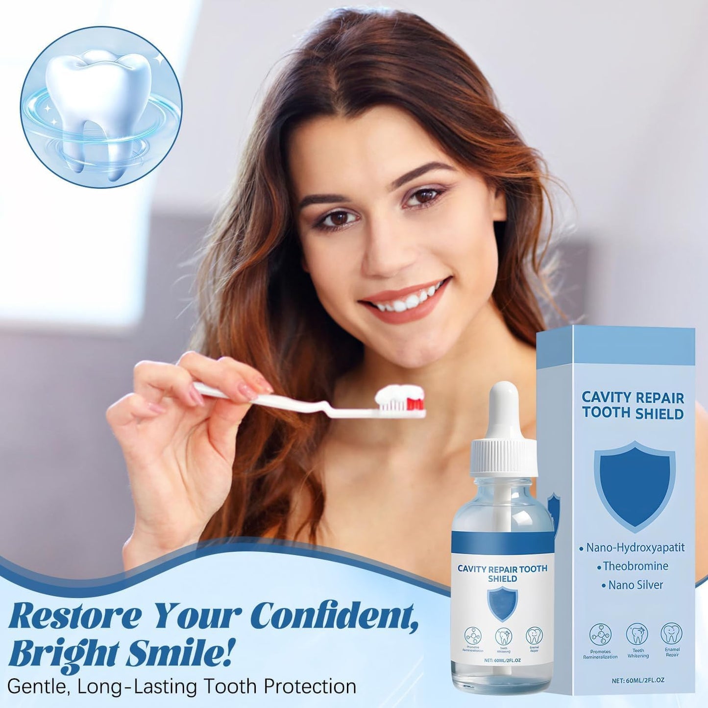 2Pcs Nudenta Odontic Repair Tootharmor - Cavity Healing Liquid for Enamel Protection & Gum Health