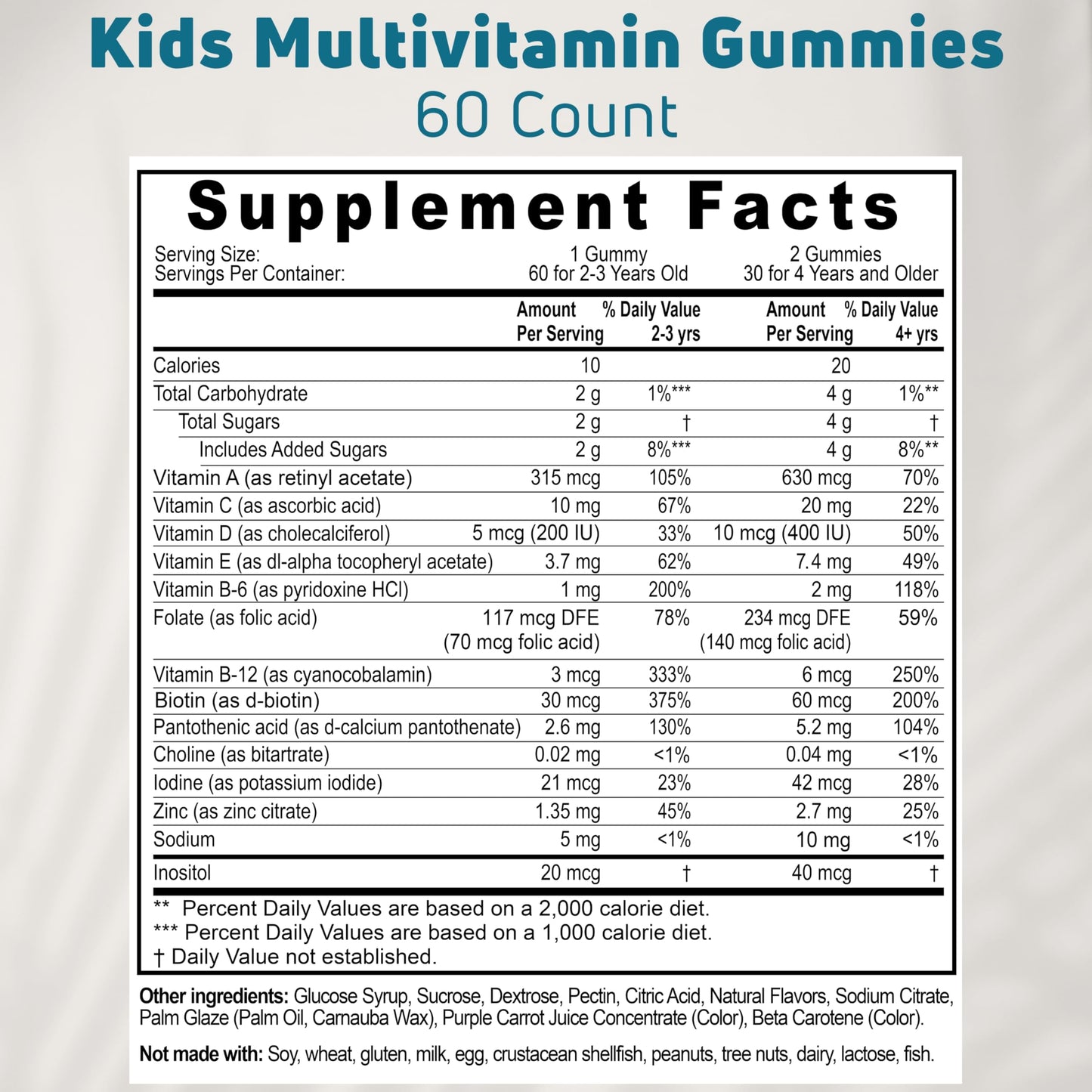 NUELATION Kids Multivitamin Gummies – 30-60 Day Supply, 14 Vitamins | Non-GMO, Gelatin-Free