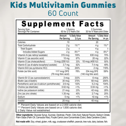NUELATION Kids Multivitamin Gummies – 30-60 Day Supply, 14 Vitamins | Non-GMO, Gelatin-Free