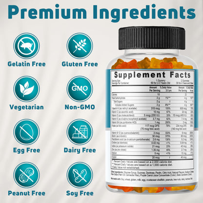 NUELATION Kids Multivitamin Gummies – 30-60 Day Supply, 14 Vitamins | Non-GMO, Gelatin-Free