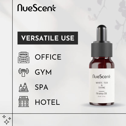NueScent White Tea & Thyme Aroma Oil for Scent Diffusers – Vegan, Non-GMO, Cruelty Free