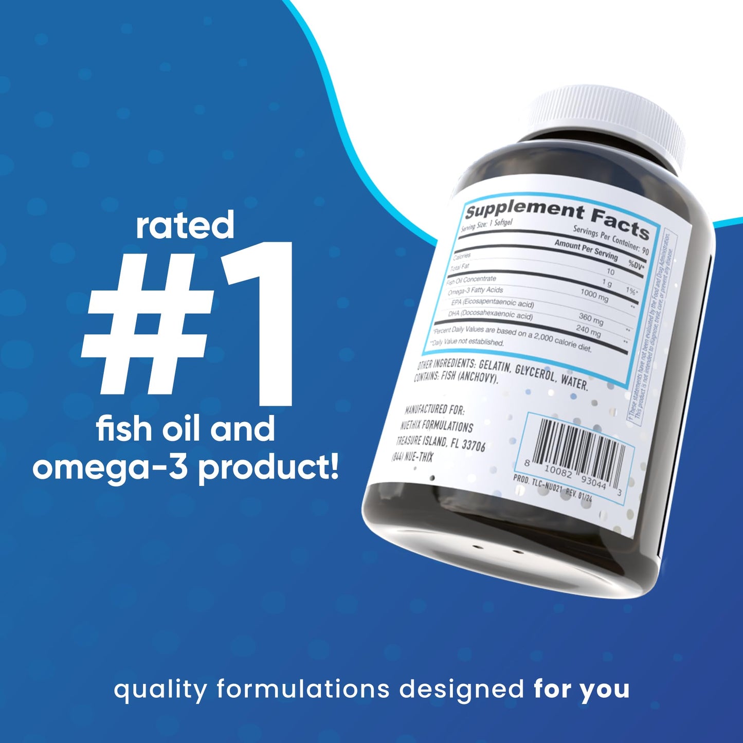NuEthix Formulations Fatty Acids Pro EPA-DHA Fish Oil - 90 Gel Capsules