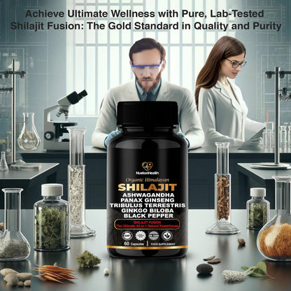 NuetonHealth Shilajit Fusion Capsules – Vegan, Gluten-Free Vitality Blend