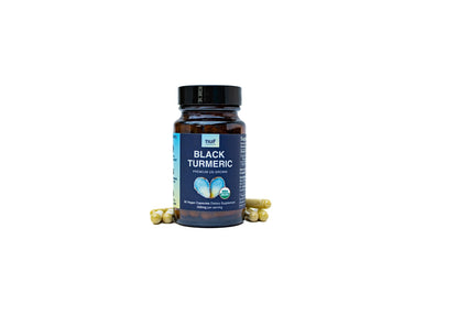 NUF Organic Black Turmeric 350mg Capsules – US Grown, Vegan, Gluten Free, Non-GMO