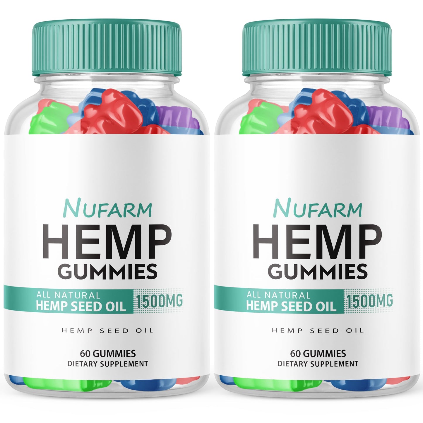 (2 Pack) Nufarm Hemp Gummies - Official Formula 1500mg Per Bottle | 120 Gummies