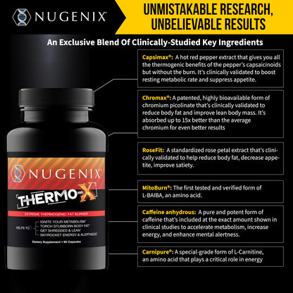 Nugenix Thermo-X Thermogenic Fat Burner for Men – Extreme Metabolic Accelerator, 60 Count