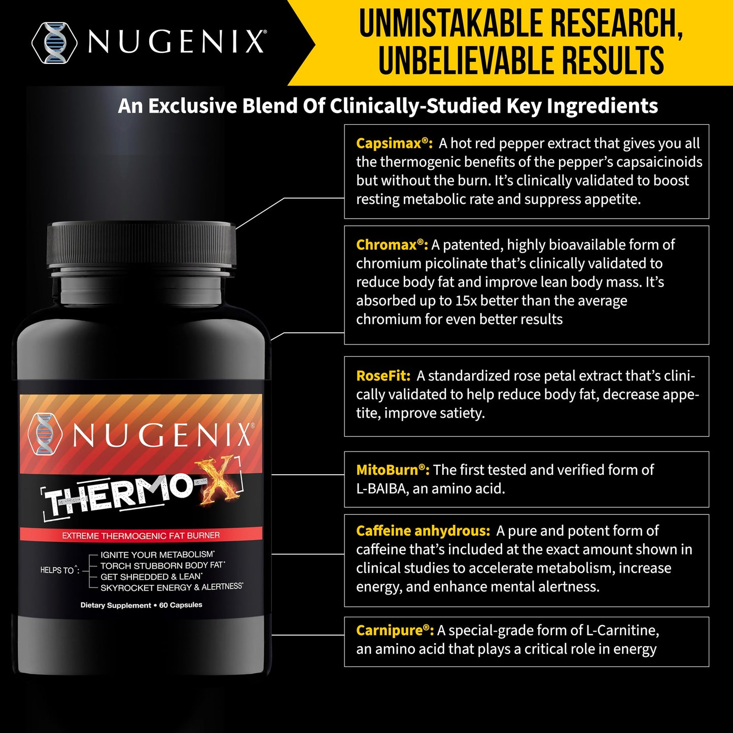 Nugenix Thermo-X Thermogenic Fat Burner for Men – Extreme Metabolic Accelerator, 60 Count