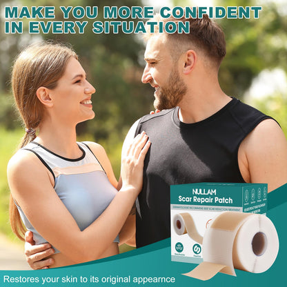 Nullam Silicone Scar Sheets & Tape – Reusable, Breathable Scar Care (1.6 x 158 in)
