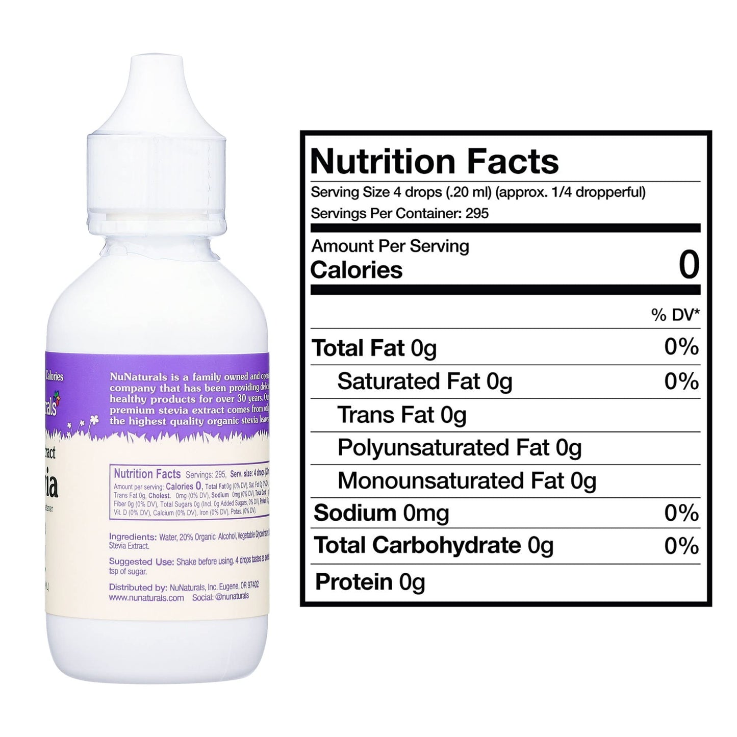 NuNaturals Clear Extract NuStevia – Plant-Based Sweetener, 2 oz, 2 Pack (Plastic)