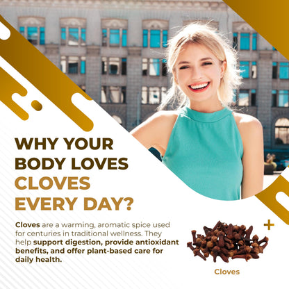 NURAFUSE Cloves Cinnamon Ginger - Digestive Health, Immunity, Respiratory Wellness - USA Made