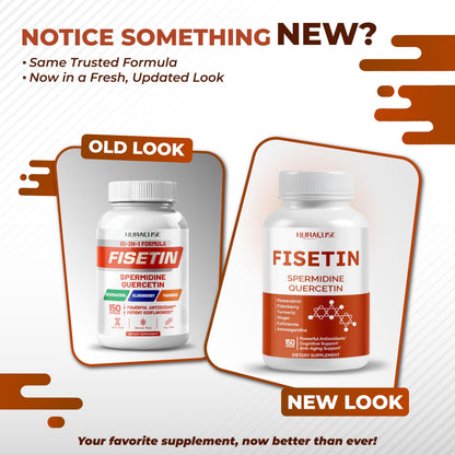 Nurafuse Fisetin 10-in-1 Formula – Spermidine, Quercetin, Resveratrol, Elderberry, Turmeric | Non-GMO, Gluten-Free, Soy-Free