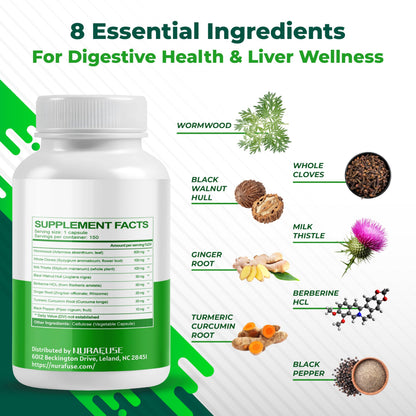 NURAFUSE Wormwood, Cloves & Milk Thistle – Liver & Digestive Support