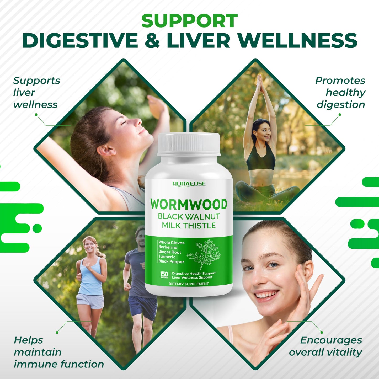 NURAFUSE Wormwood, Cloves & Milk Thistle – Liver & Digestive Support