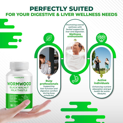 NURAFUSE Wormwood, Cloves & Milk Thistle – Liver & Digestive Support