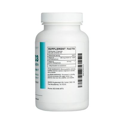 Nurse Julli Vitamin K2 + D3 MK-7 - Extra Strength, 120 Capsules