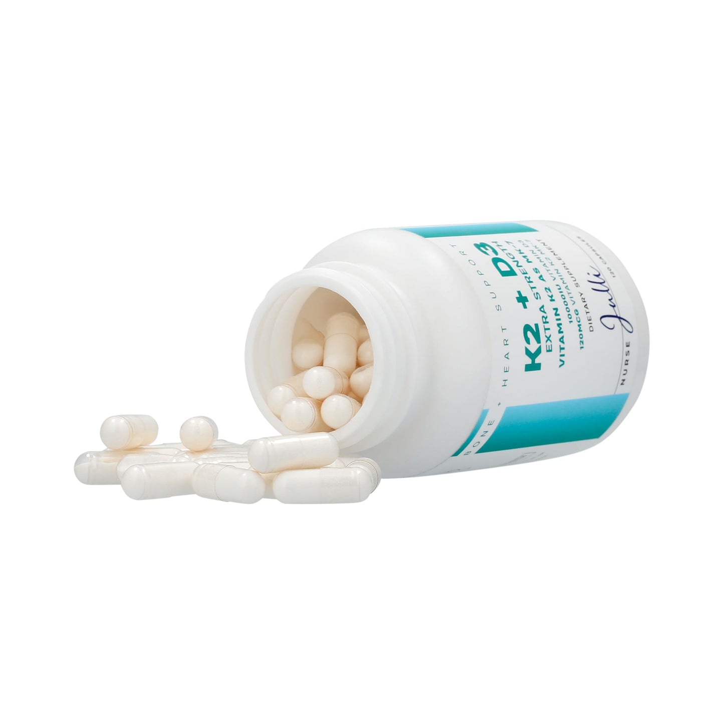Nurse Julli Vitamin K2 + D3 MK-7 - Extra Strength, 120 Capsules