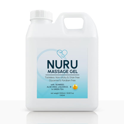 Nuru Massage Therapy Gel | Colorless & Unscented | Water-Based Nuru Gel 33.8 Fl Oz with Aloe Vera, Seaweed, Green Tea, Liquorice & Vitamin B5