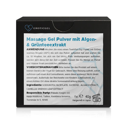 Nuru Massage Gel Powder 40g | Seaweed & Green Tea, Paraben & Glycerine Free, Makes 1.05 gal