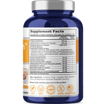 NusaPure CandiHealth Complex (Non-GMO, Vegan) 120 Veggie Capsules