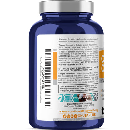 NusaPure CandiHealth Complex (Non-GMO, Vegan) 120 Veggie Capsules