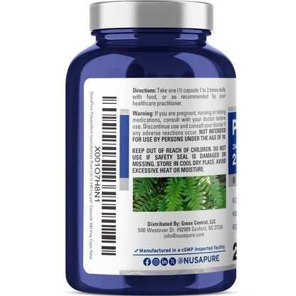 NusaPure Polypodium Leucotomos 10:1 Extract - 240 mg per Capsule | 200 Veggie Capsules (2400 mg)