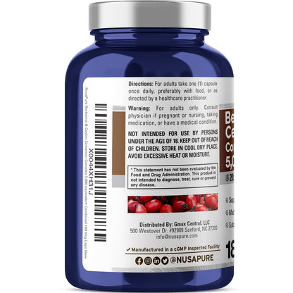 NusaPure Berberine & Ceylon Cinnamon 20:1 Extract – 180 Veggie Capsules