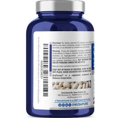 NusaPure White Kidney Beans 30:1 Extract – 24,000 mg Equivalent, 200 Vegan Capsules (Pack of 2) BritishVita | Premium UK Vitamins & Wellness Supplements
