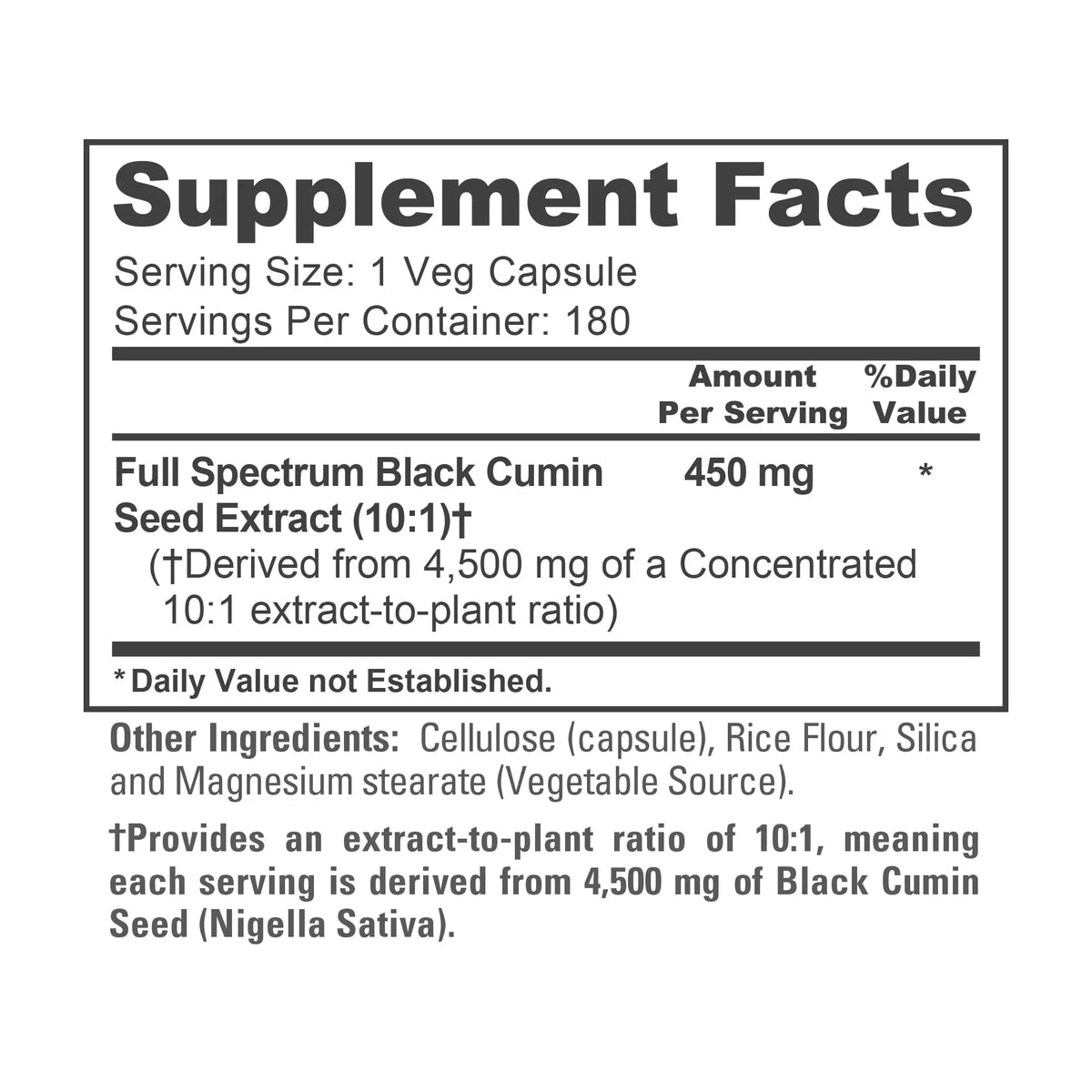 NusaPure Black Cumin Seed 10:1 Extract – 450 mg per Serving, 180 Veggie Caps (2-Pack) BritishVita | Premium UK Vitamins & Wellness Supplements
