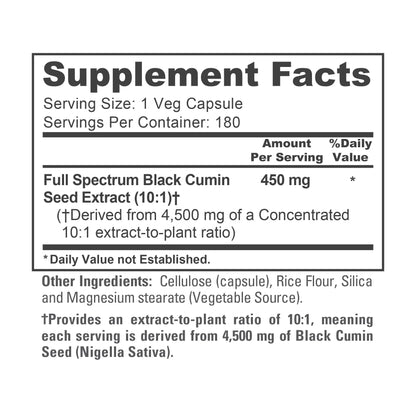 NusaPure Black Cumin Seed 10:1 Extract – 450 mg per Serving, 180 Veggie Caps (2-Pack) BritishVita | Premium UK Vitamins & Wellness Supplements