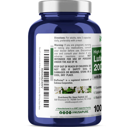 NusaPure Luteolin Complex with Rutin 200 mg – 100 Veg Capsules (Pack of 2)