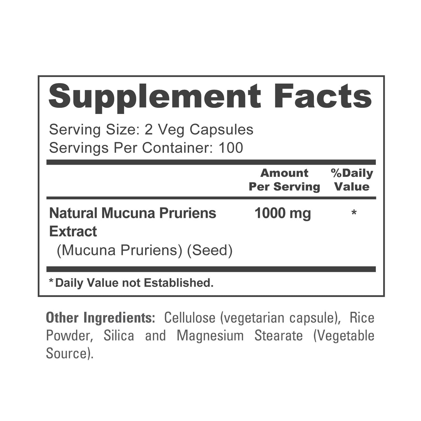 NusaPure Mucuna Pruriens 1000mg | 200 Veggie Caps – Non-GMO, Vegan