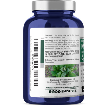 NusaPure Mullein Leaf Capsules 10:1 Extract – 150 Count – Non-GMO & Vegan (Pack of 2)