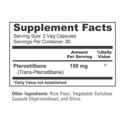 NusaPure Pterostilbene 150mg – 180 Veggie Caps | Non-GMO, Vegan