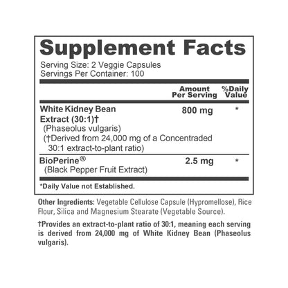 NusaPure White Kidney Beans 30:1 Extract – 24,000 mg Equivalent, 200 Vegan Capsules (Pack of 2) BritishVita | Premium UK Vitamins & Wellness Supplements