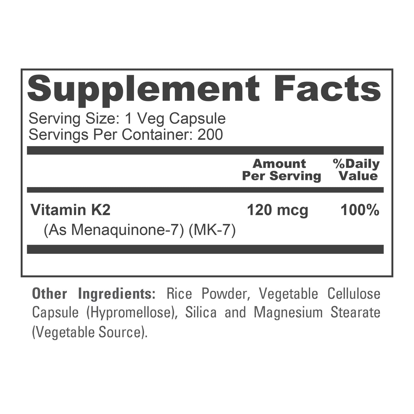 NusaPure Vitamin K2 MK-7 120 mcg – 200 Veggie Caps | Soy Free, Non-GMO, Vegan