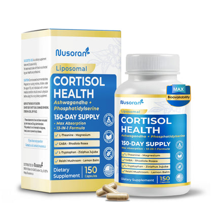NUSORAN Ultra Cortisol Health – 13-in-1 with Ashwagandha, Phosphatidylserine, L-Theanine, Rhodiola | 150 Count