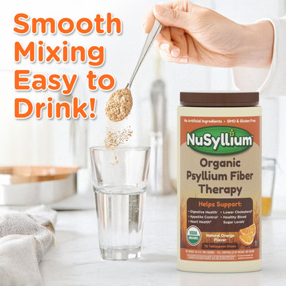 NuSyllium Organic Psyllium Husk Powder - USDA Organic, Natural Orange