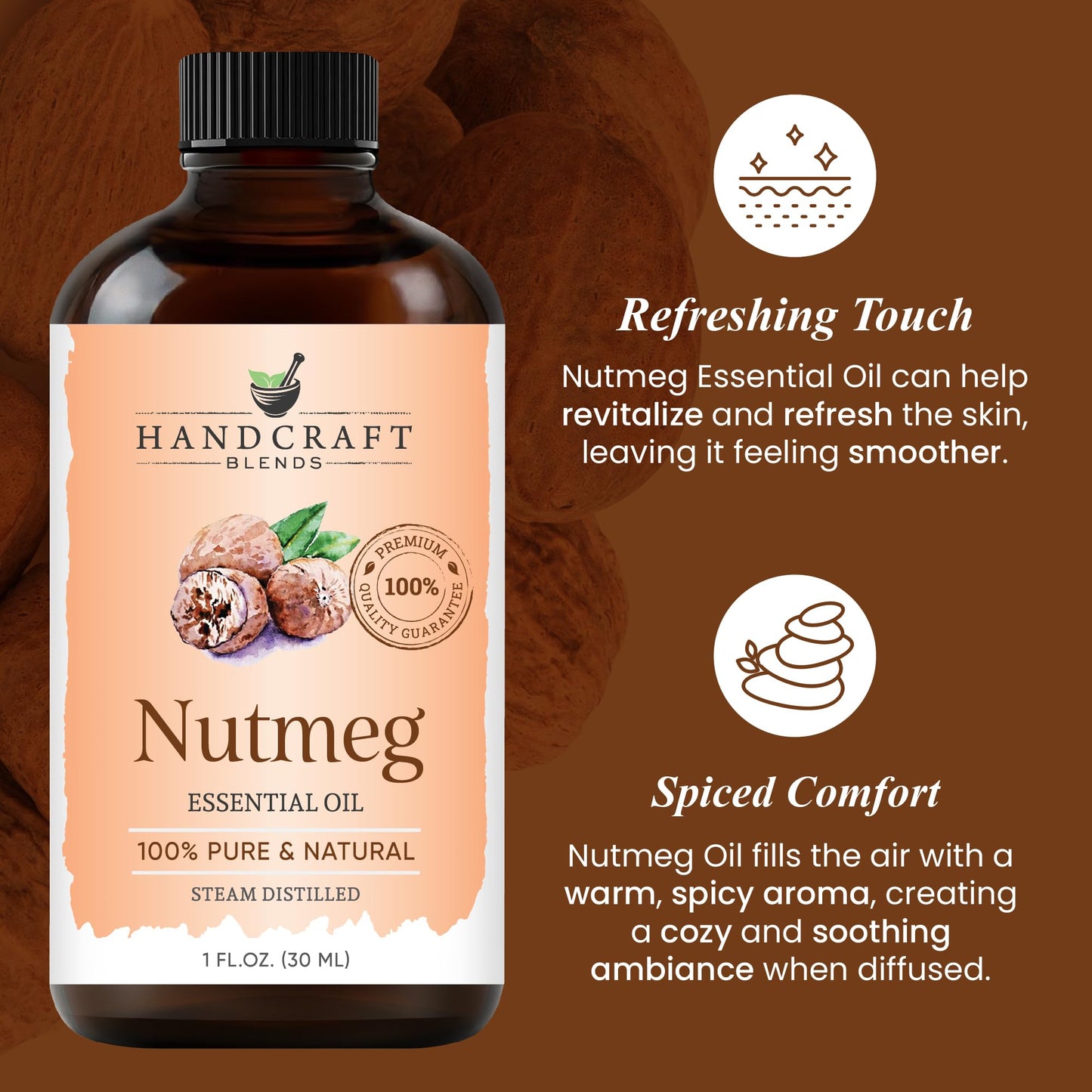 Handcraft Blends Nutmeg Essential Oil 1oz - 100% Pure & Natural
