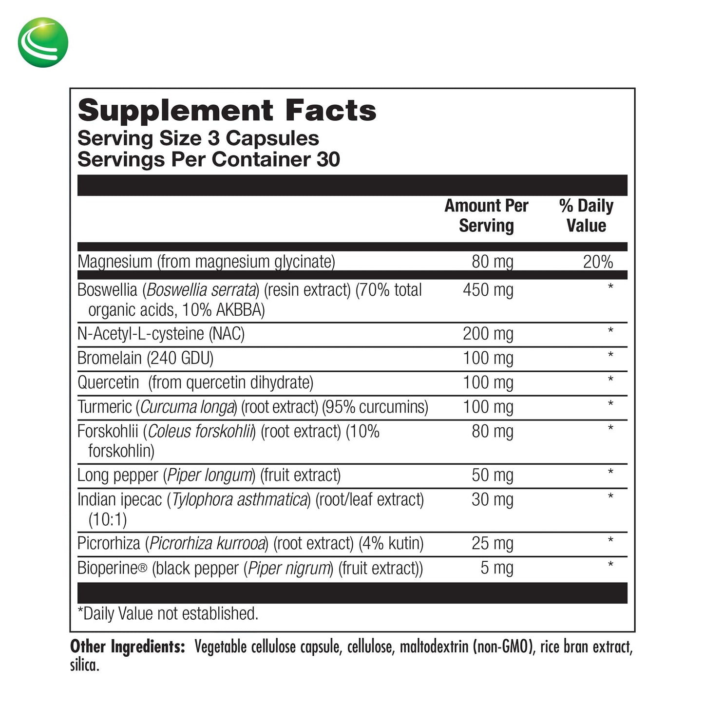 Nutra BioGenesis Pulmonary Factors – NAC & Boswellia Capsules for Digestive Support & Joint Comfort – 90 Veggie Capsules