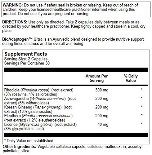 Nutra BioGenesis Bioadaptogen Ultra - Adaptogens for Stress Support (60 Caps)