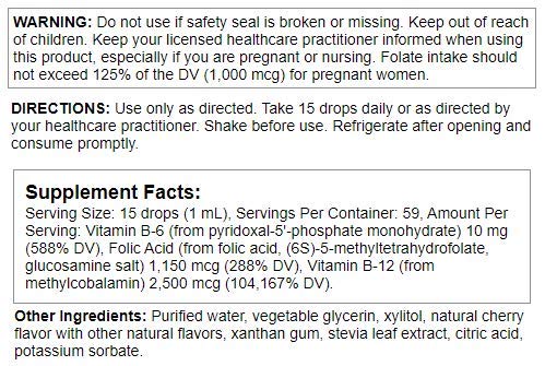 Nutra Biogenesis Methyl Factors – Vitamin B12 & Methylfolate Drops (Sugar-Free Sublingual) 2 fl oz
