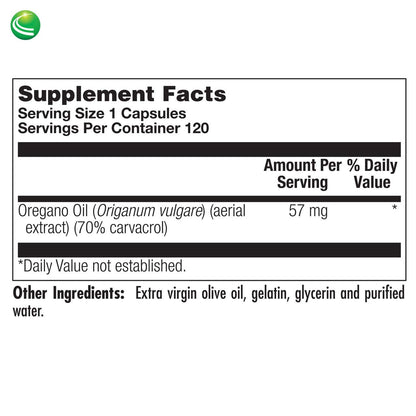 Nutra Biogenesis Oregano Oil Softgels – 70% Carvacrol, Natural Oregano Extract for Wellness Support (120 Softgels)