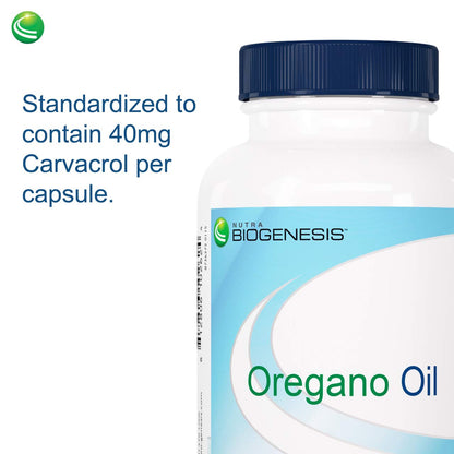 Nutra Biogenesis Oregano Oil Softgels – 70% Carvacrol, Natural Oregano Extract for Wellness Support (120 Softgels)