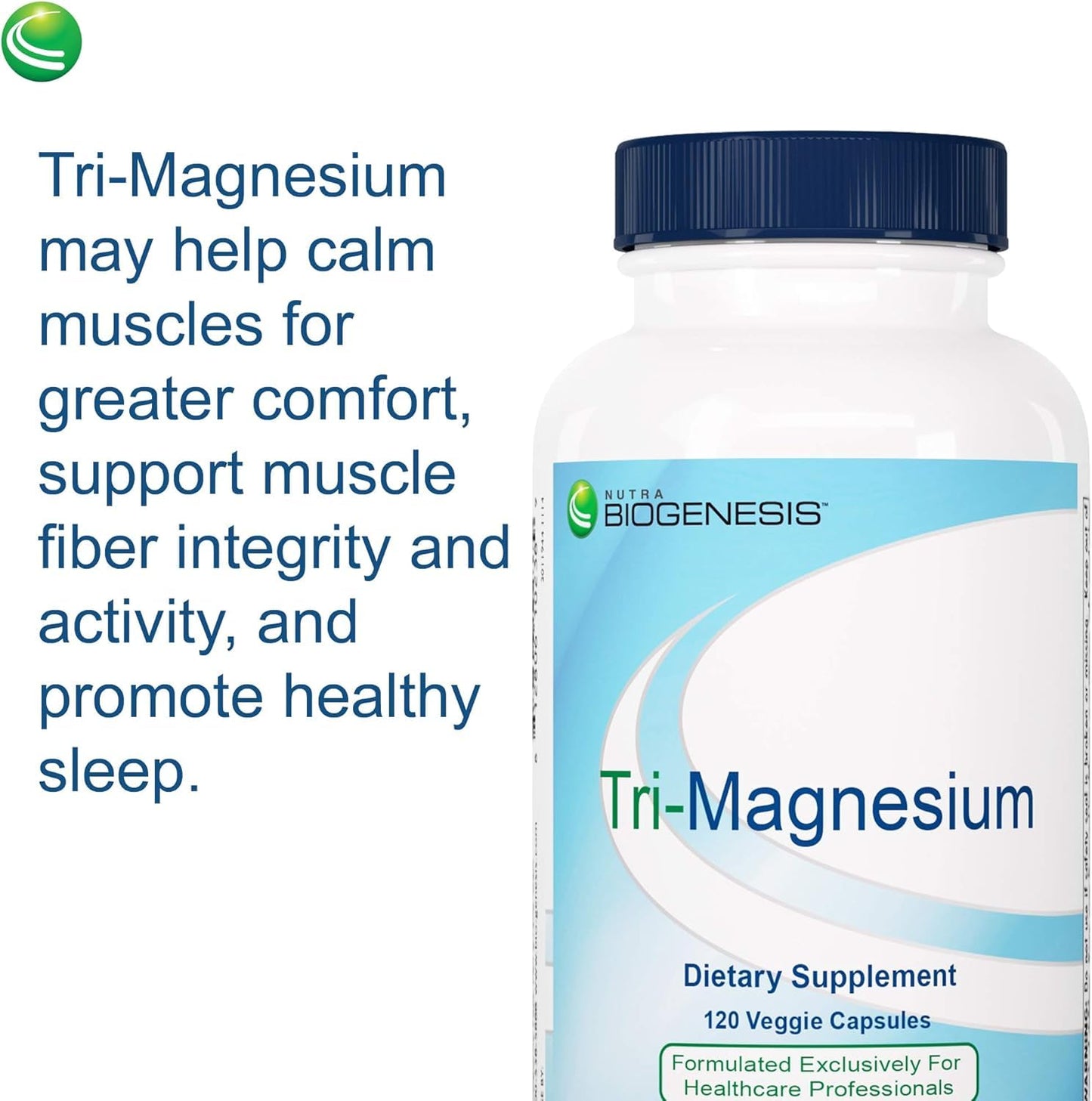 Nutra Biogenesis Tri-Magnesium - High Absorption Magnesium Complex for Bone, Muscle & Teeth | 120 Capsules