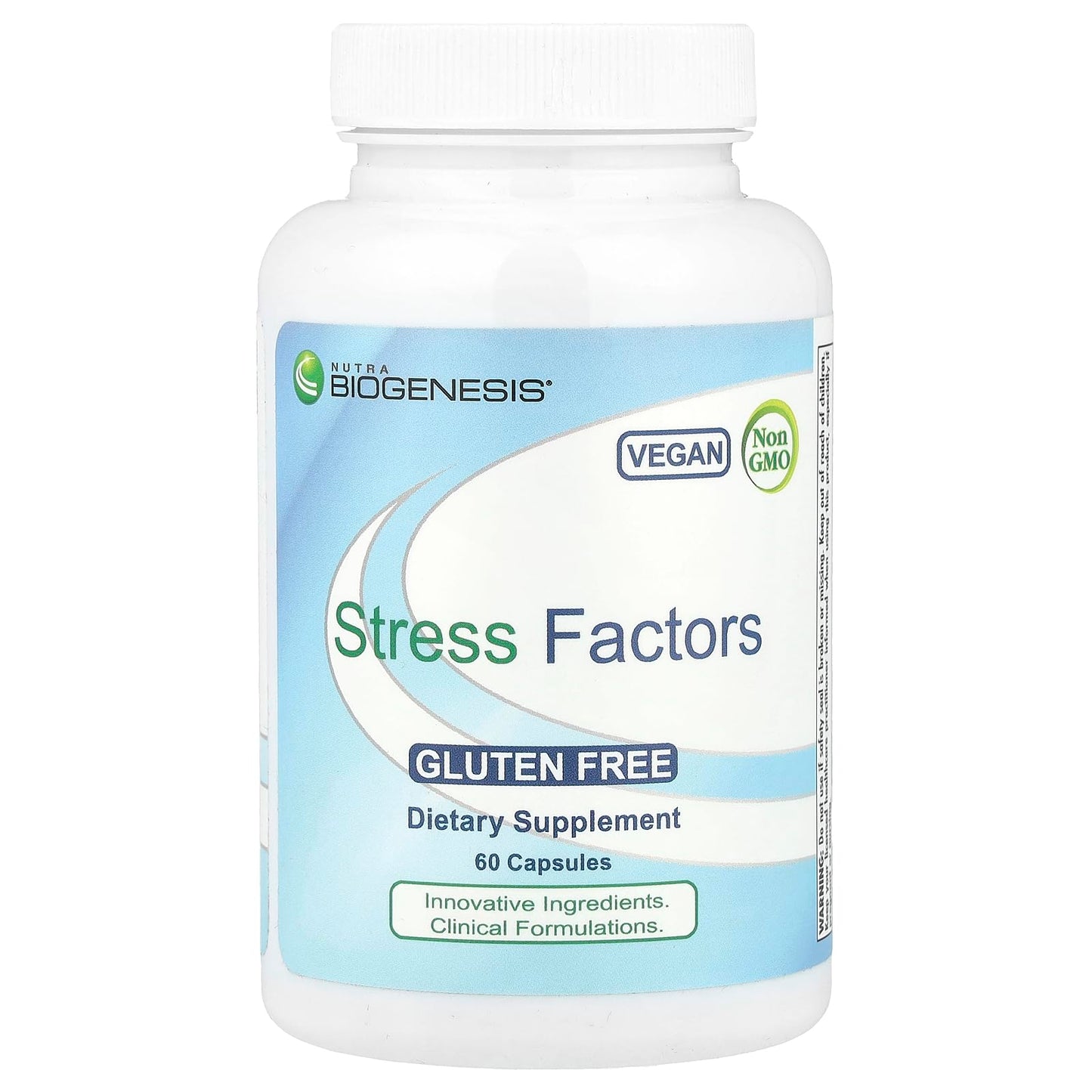 Nutra Biogenesis Stress Factors: GABA & L-Theanine Calm Support – 60 Veggie Capsules
