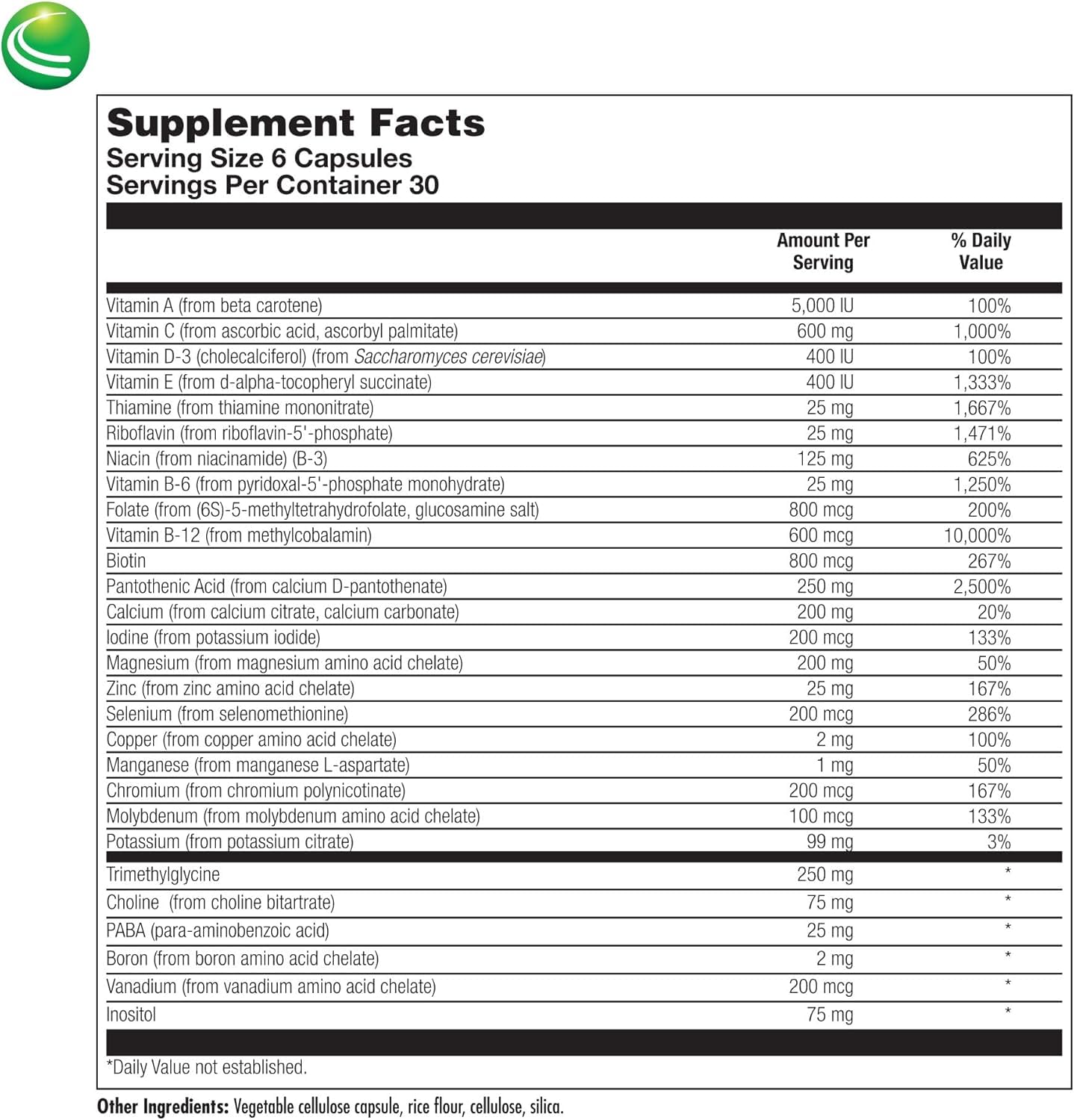 UltraGenesis Iron-Free Multivitamin for Women & Men – Immune Support for 50+ | Plant-Based 180 Vegan Capsules
